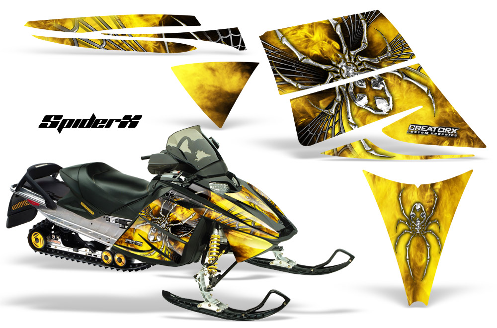 Ski-Doo Rev Graphics Kit SpiderX Yellow